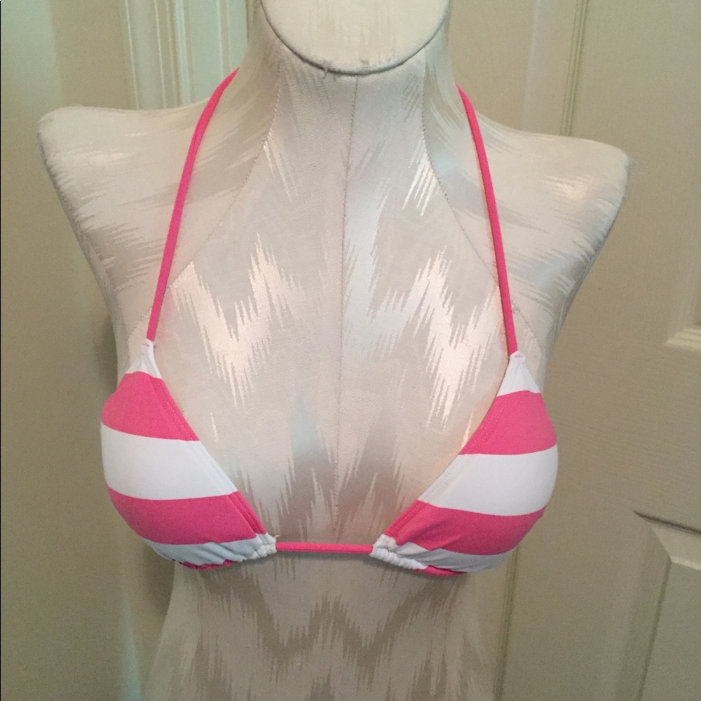 Gilly Hicks bikini top runway item xs pink/white